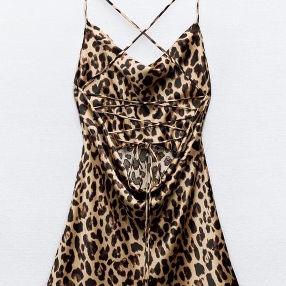 Zara satin leopard dress - Picture 2 of 6